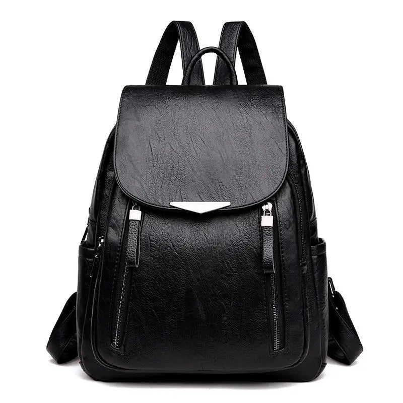 Women’s PU Leather Travel Backpack – Large Capacity