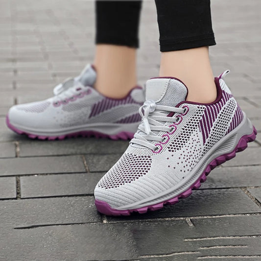 Women’s Platform Lace-Up Sneakers – Casual Running & Vulcanized Shoes