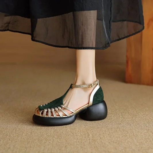 Ladies’ Comfortable Summer Sandals – Trendy Buckle Flats