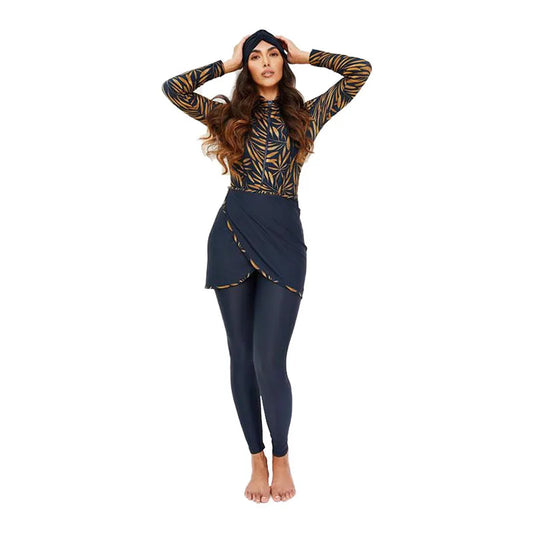 AMEHE Women's Modest Long-Sleeve Burkini Swimwear with Hijab