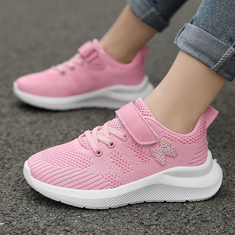 Kids’ Fashionable Mesh Running Shoes – Anti-Slip & Comfortable