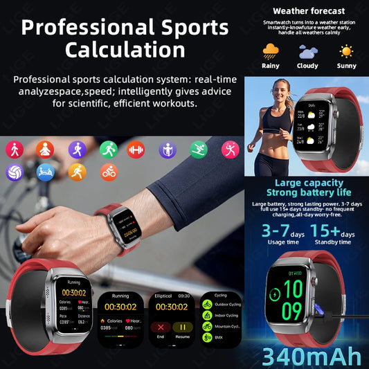 Smart Health Watch with ECG & Blood Pressure Monitoring – AMOLED Fitness Tracker Bracelet