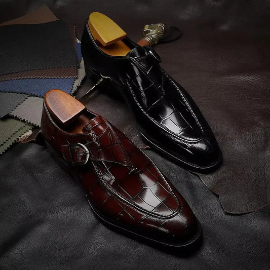 Men’s Business Oxford Shoes – Retro Carved Leather, Large Size