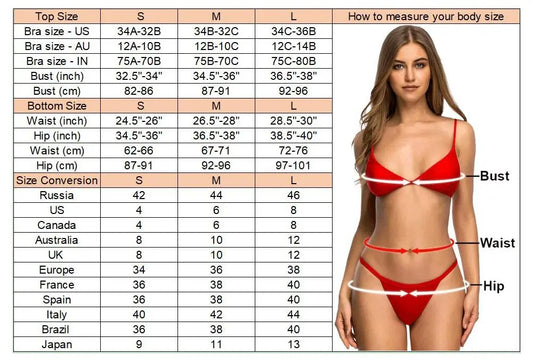 AMEHE Rhinestone Halter Two-Piece Bikini Swimsuit