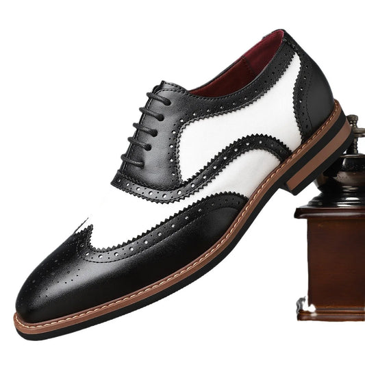 Men’s Business Casual Brogues – Carved Pointed Toe Shoes