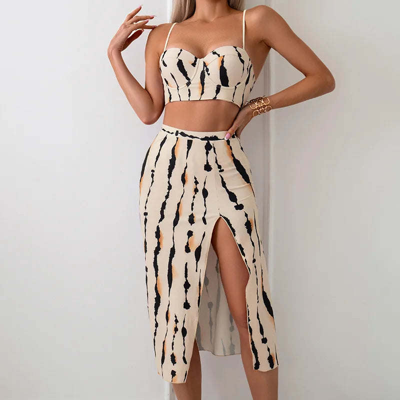 AMEHE High-Waist Push-Up Bikini Set with Beach Dress