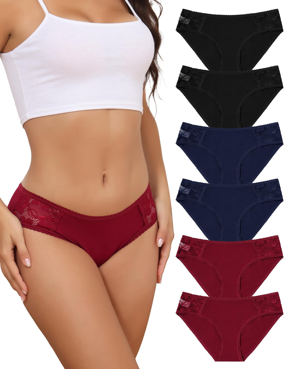 Comfy Cotton Cheeky Bikini Panties 6-Pack S-2XL