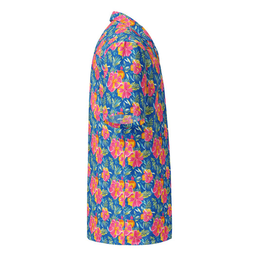 Tropical Hibiscus Lagoon Shirt - Summer 2024