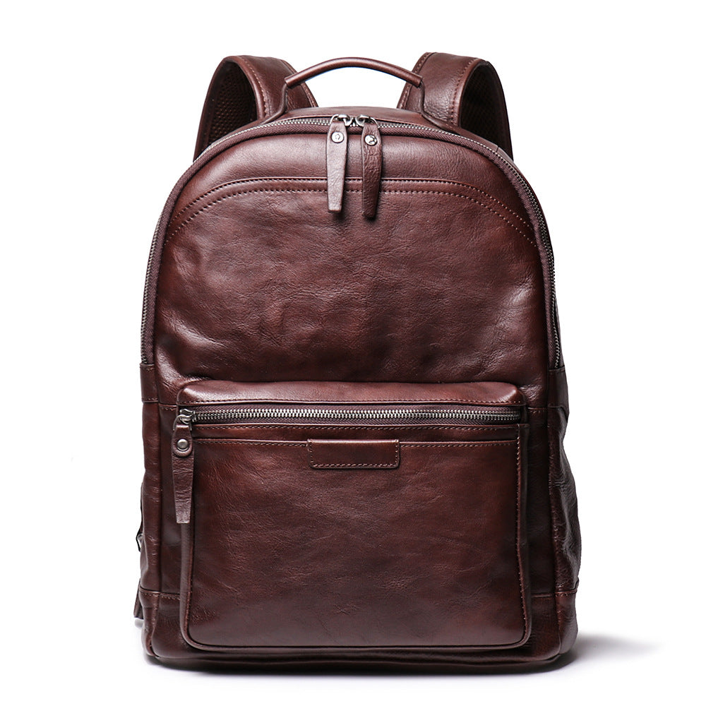 Vintage-Style Leather Travel Backpack