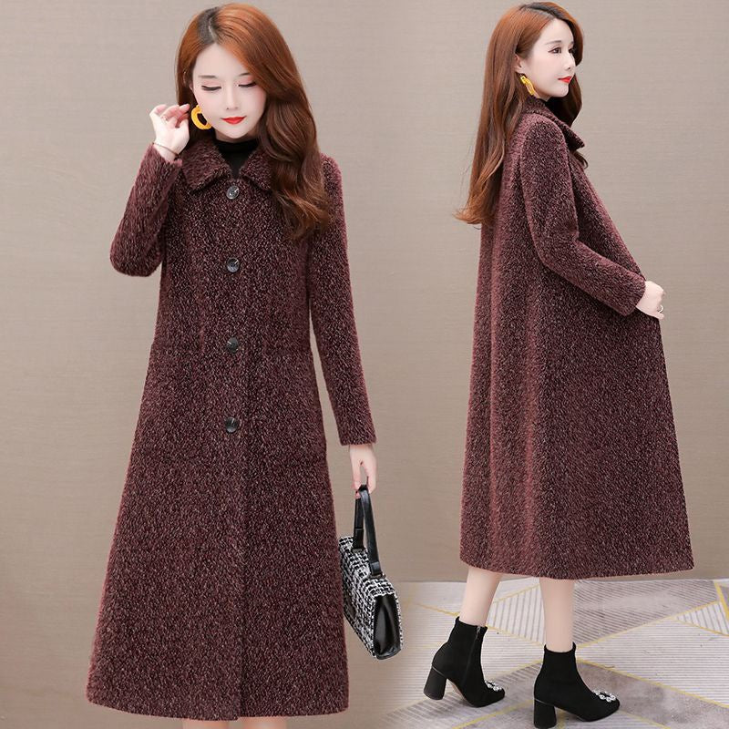 Women's Chic Mid-Length Fleece Coat