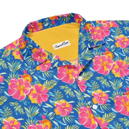 Tropical Hibiscus Lagoon Shirt - Summer 2024
