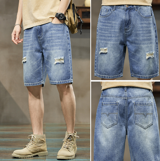 CasualFlex Denim Five-Point Shorts