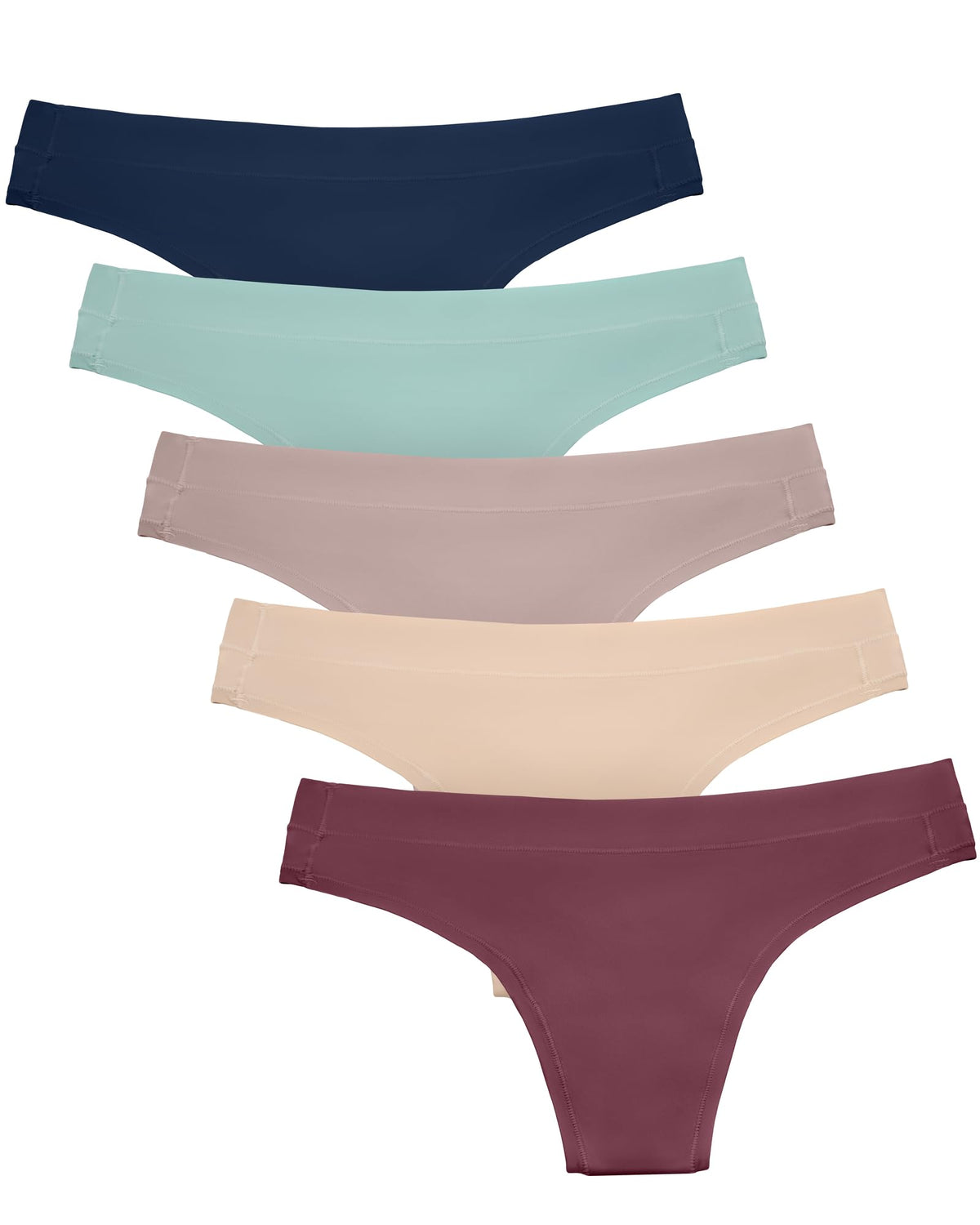 Maternity 5-Pack Sustainable Thong Panties | Comfortable Postpartum Underwear (Assorted XS/S)
