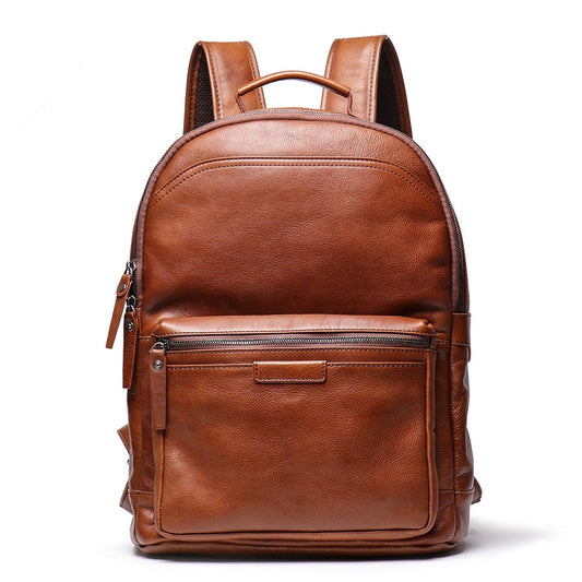 Vintage-Style Leather Travel Backpack
