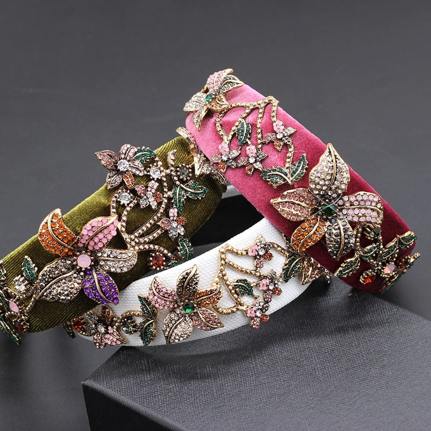 Women's Diamond Flower Headband – Elegant Crystal Floral Hair Accessory