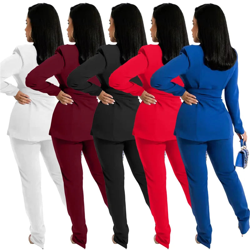 AMEHE Women’s 2-Piece Office Outfit – Corset Blazer & Pants