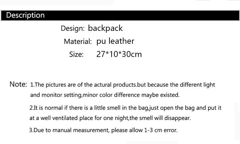Women’s PU Leather Travel Backpack – Large Capacity