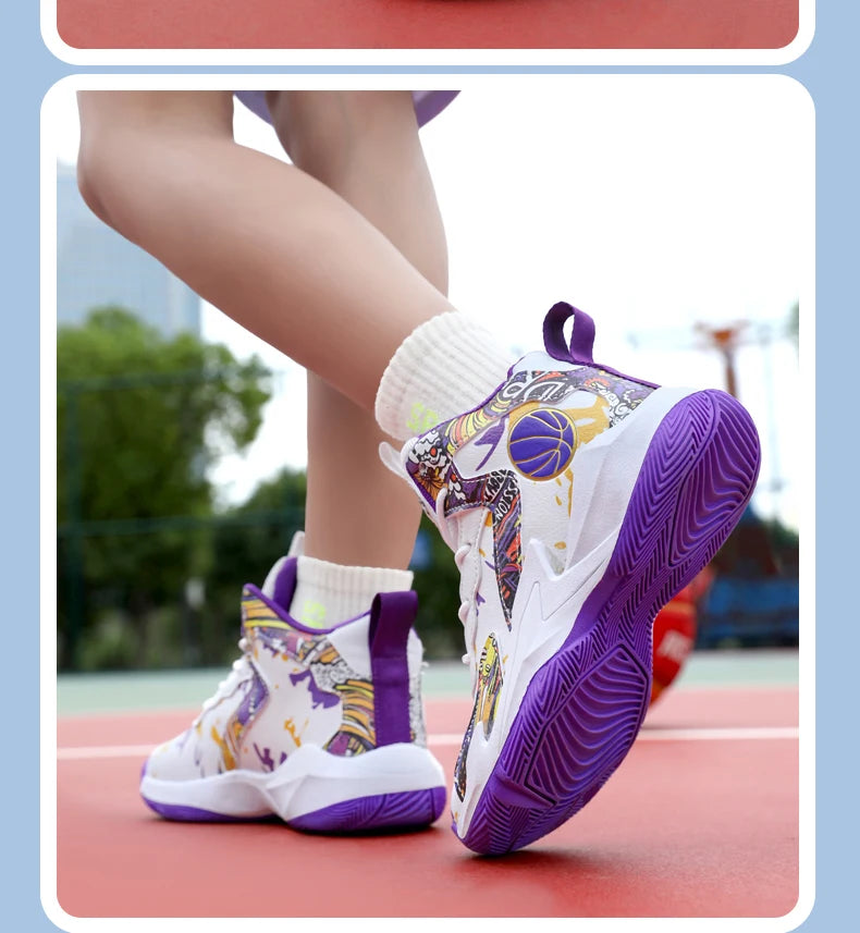 Children’s Basketball Shoes – High-Top, Anti-Slip Trainers