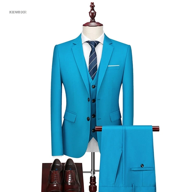AMEHE Men’s Slim Business Suit Set