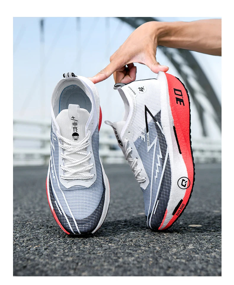Carbon Plate Running Shoes – Lightweight Breathable Marathon Sneakers for Men & Women, Non-Slip Athletic Training Shoes