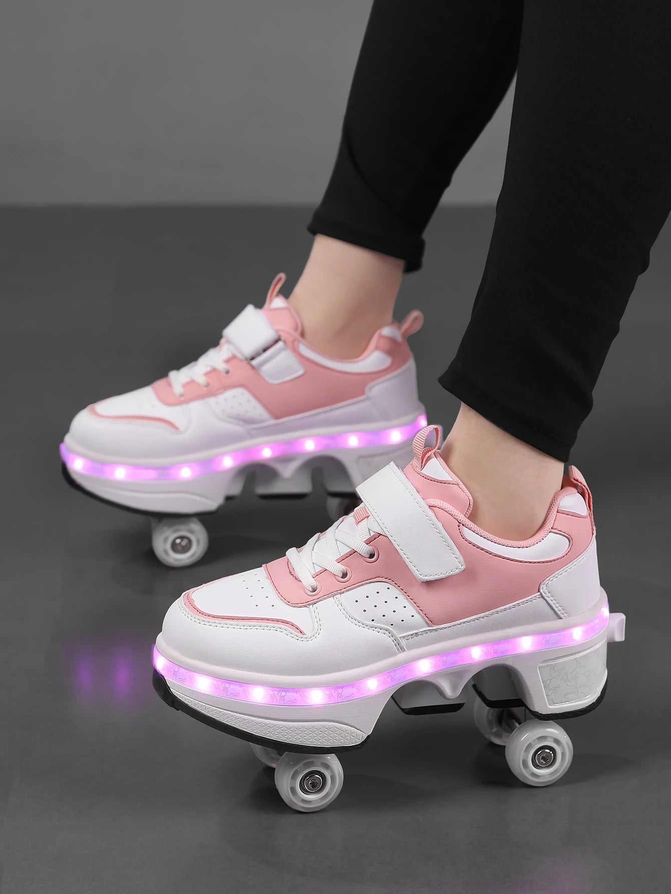 Kids Light-Up Roller Shoes – Automatic Bouncing Wheel Sneakers for Walking, Sports & Outdoor Play