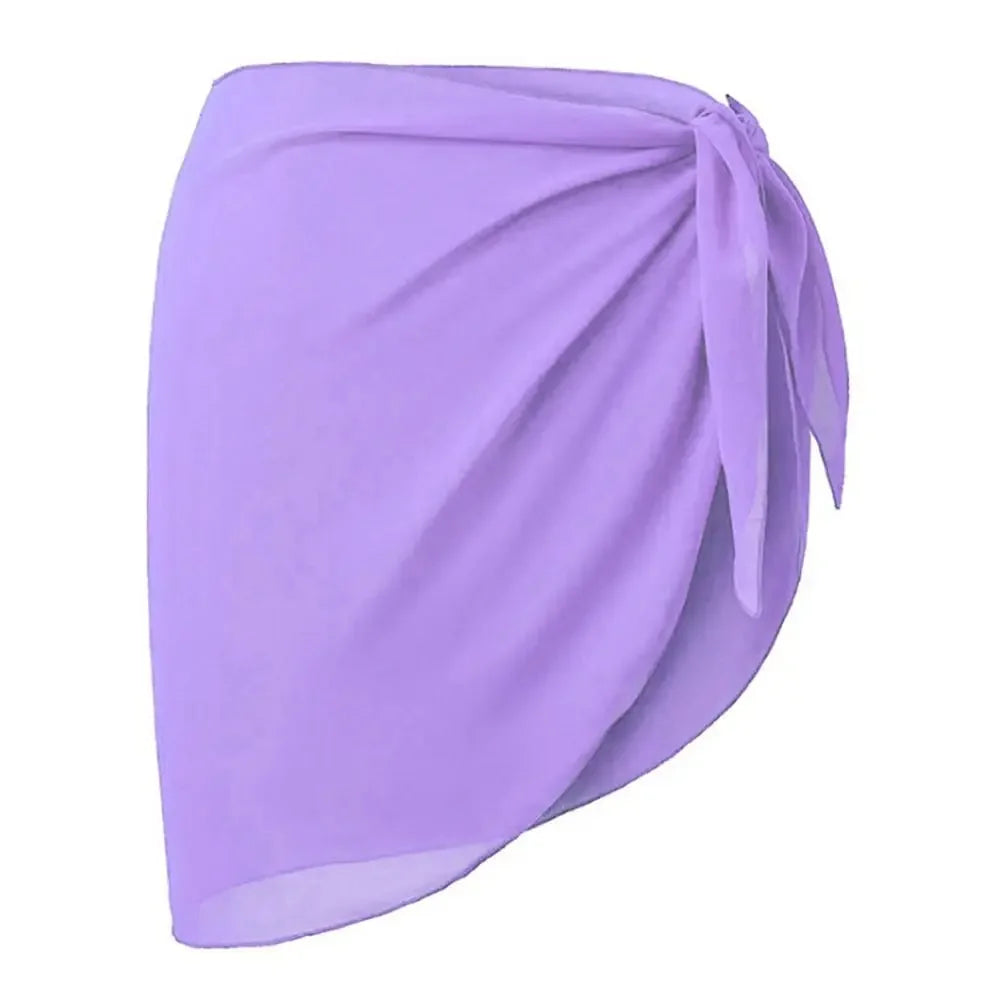 AMEHE Women's Sheer Chiffon Sarong Wrap Beach Cover-Up Skirt