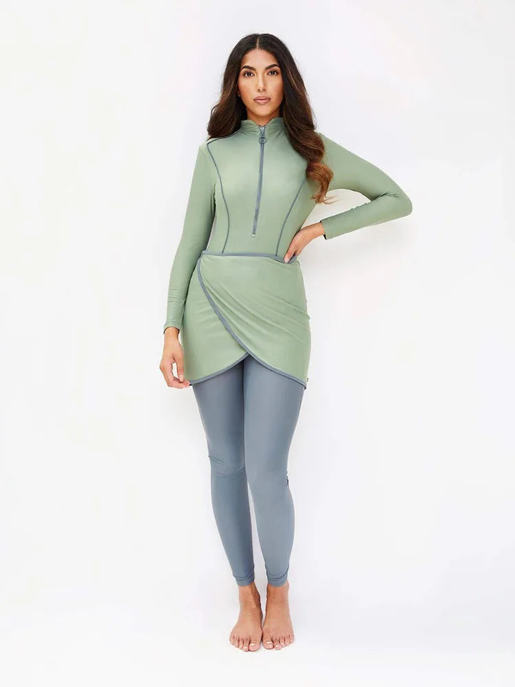 AMEHE Women's Modest Long-Sleeve Burkini Swimwear with Hijab