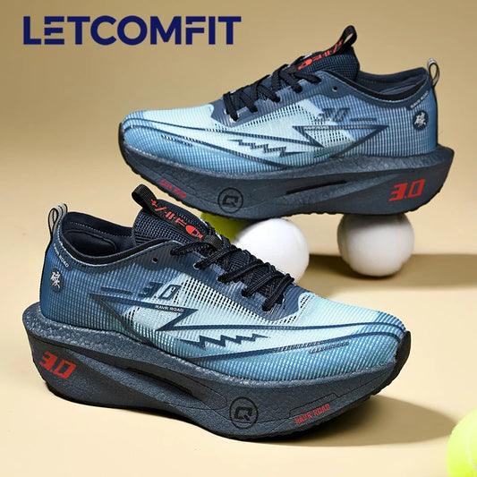 Carbon Plate Running Shoes – Lightweight Breathable Marathon Sneakers for Men & Women, Non-Slip Athletic Training Shoes