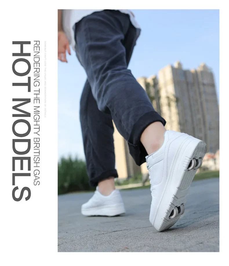 Boys & Girls 4-Wheel Skate Sneakers – Fashionable & Fun