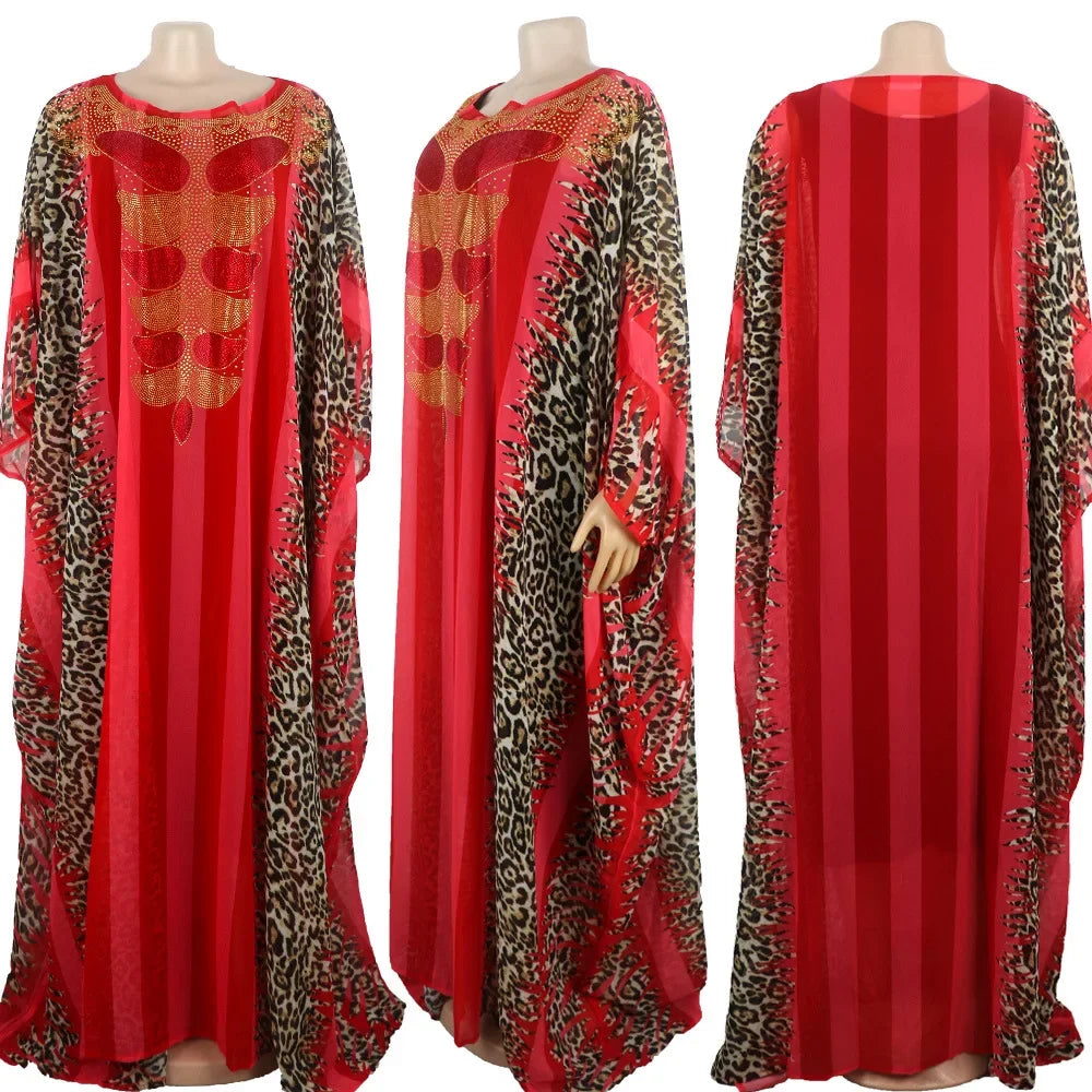 Women’s African Print Maxi Dress – Elegant Dashiki-Inspired Boubou & Abaya Style Gown