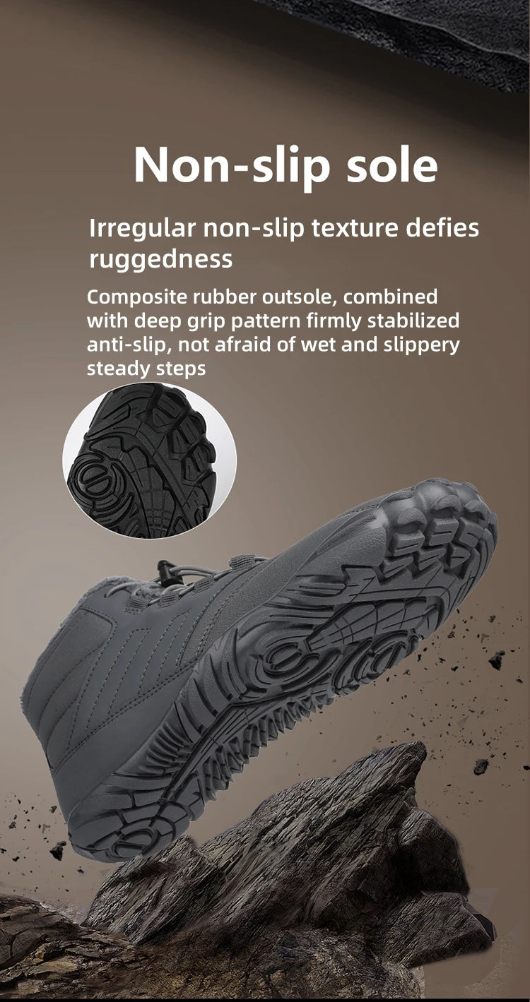 Winter Barefoot Shoes – Waterproof Non-Slip Outdoor Sneakers for Men & Women