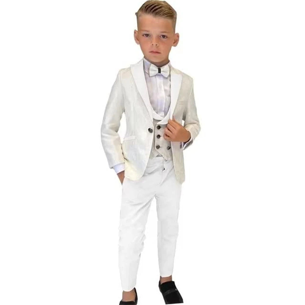 AMEHE Boys’ Paisley 4-Piece Suit – Blazer, Vest & Pants