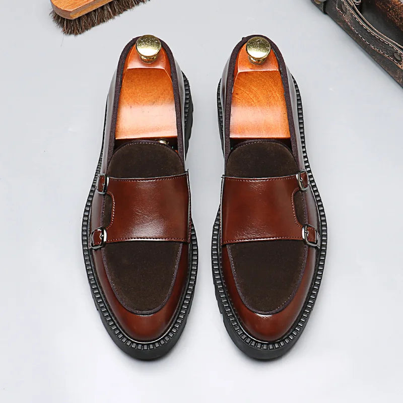 Classic Men’s Patchwork Dress Shoes – Elegant & Stylish