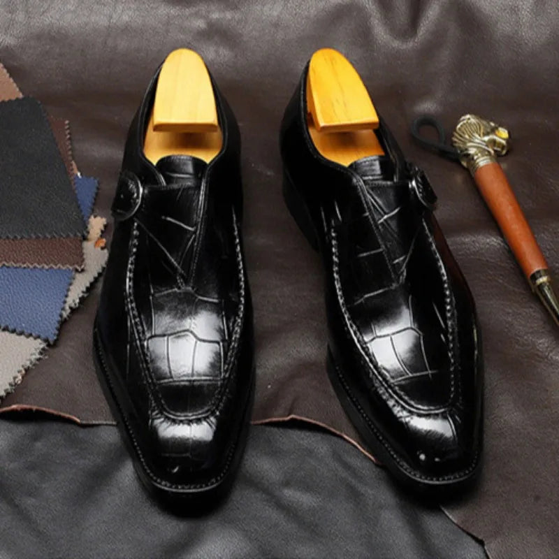 Men’s Business Oxford Shoes – Retro Carved Leather, Large Size