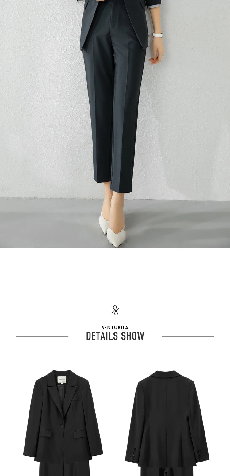 AMEHE Women’s Office Blazer & Pants Set – Stylish 2-Piece Outfit
