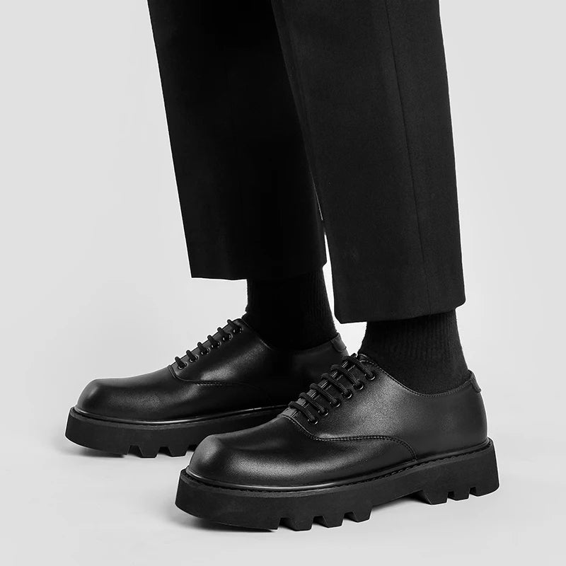 Men’s Summer Business Shoes – Solid Color Leather Low-Tops