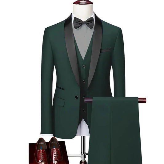 AMEHE Men’s Luxury 3-Piece Business & Formal Suit