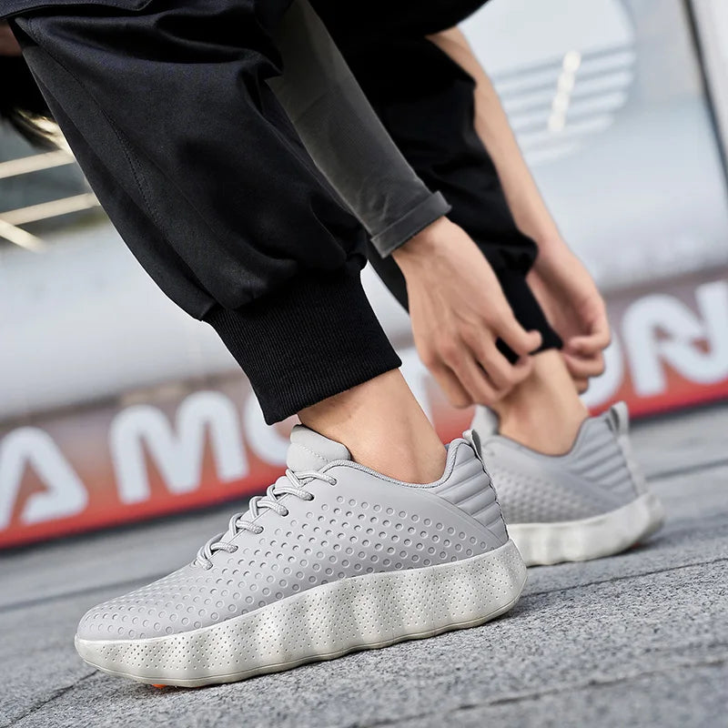 Men’s Cushioned Running Shoes – Breathable Thick Sole Non-Slip Sneakers