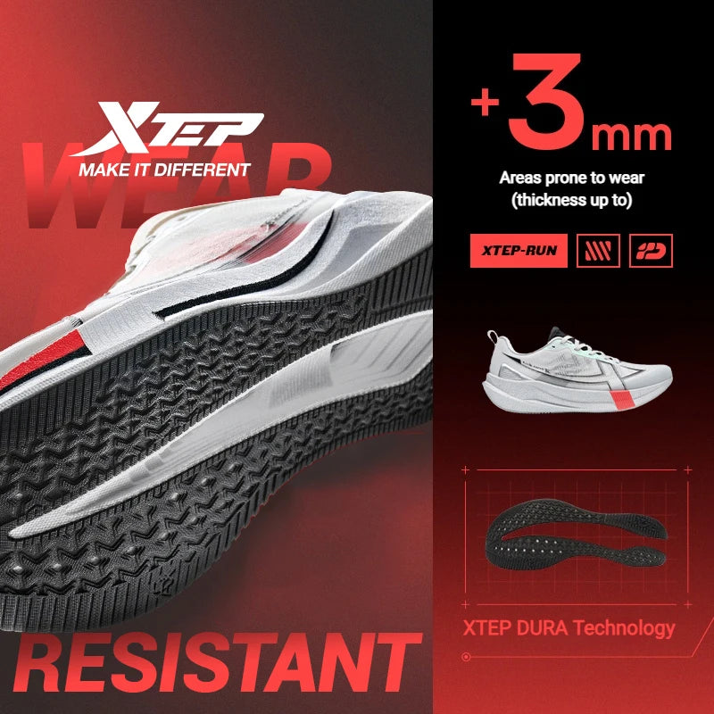 XTEP 2000KM 5.0 Running Shoes – Lightweight Cushioned Durable Sneakers for Jogging, Walking, Training & Everyday Wear (Wear-Resistant Performance Shoe)
