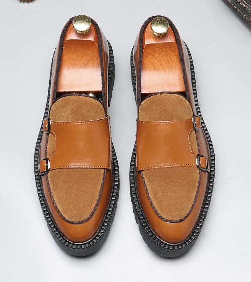 Classic Men’s Patchwork Dress Shoes – Elegant & Stylish