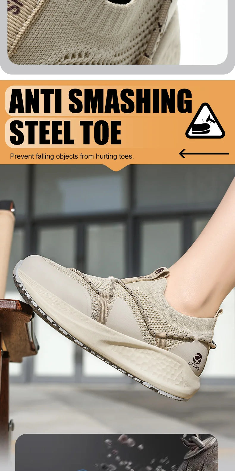 Platform Steel Toe Safety Shoes – Comfortable Work Sneakers