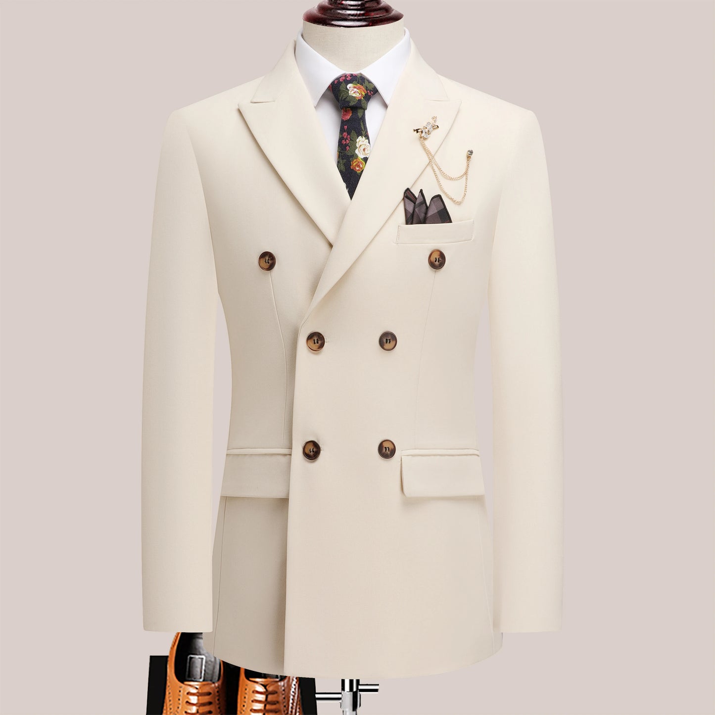 AMEHE Men’s 2-Piece Business Suit – Lapel Collar