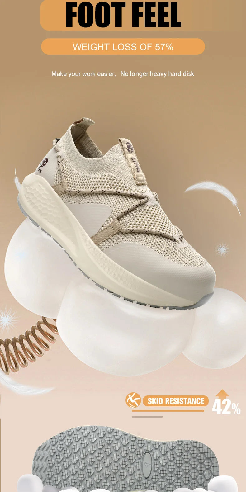Platform Steel Toe Safety Shoes – Comfortable Work Sneakers