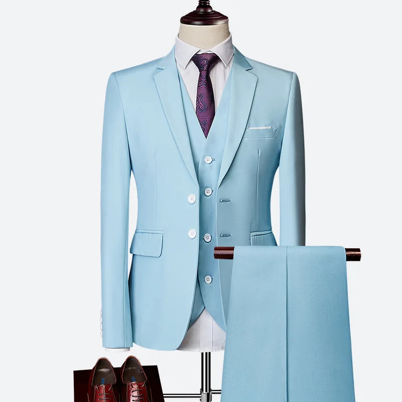 AMEHE Men’s Slim Business Suit Set