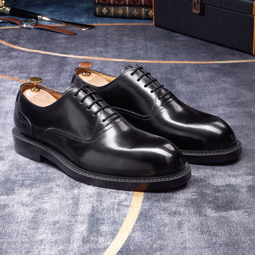 Men’s Formal Office Shoes – Solid Color Oxford Leather