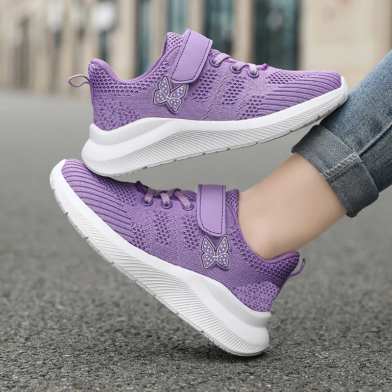 Kids’ Fashionable Mesh Running Shoes – Anti-Slip & Comfortable