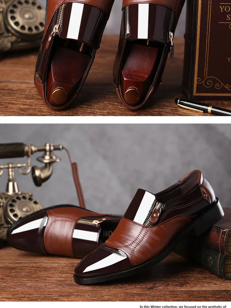 Men’s Business Formal Shoes – Classic Black Oxford Slip-On