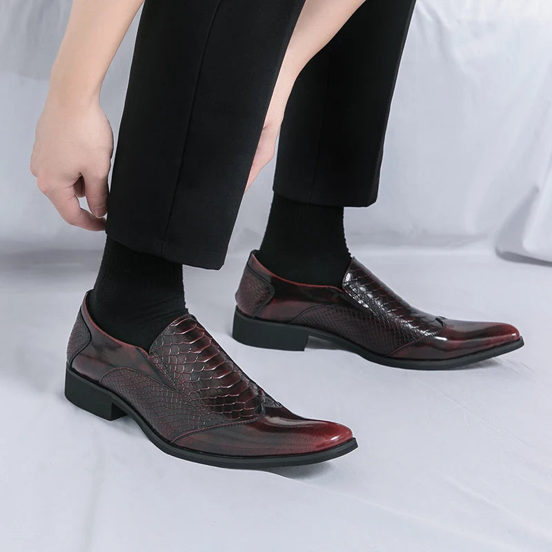 Men’s Shiny Leather Chelsea Shoes – Elegant & Versatile Footwear