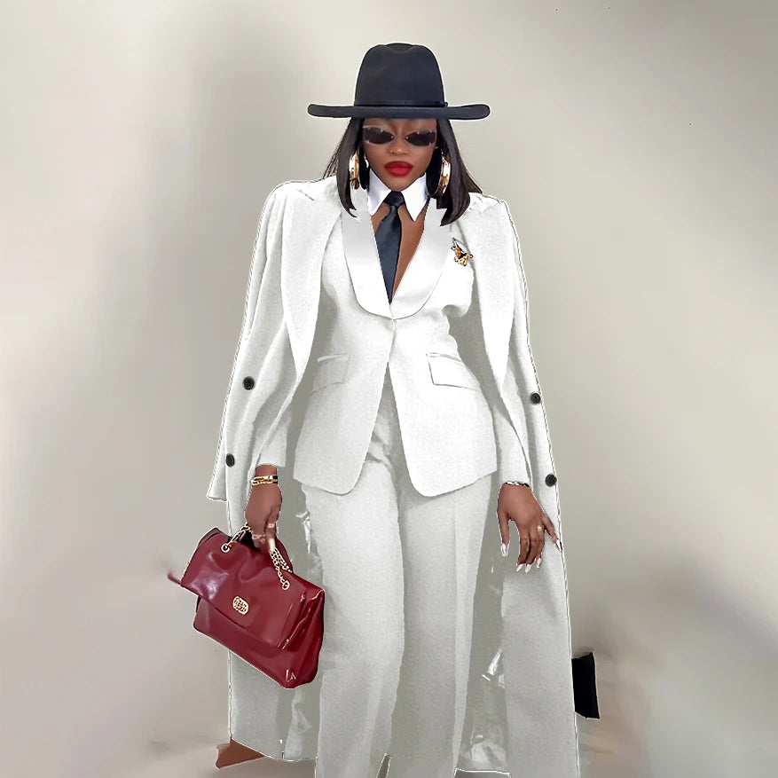 AMEHE Women’s 3-Piece Pantsuit – Office, Banquet & Formal Wear
