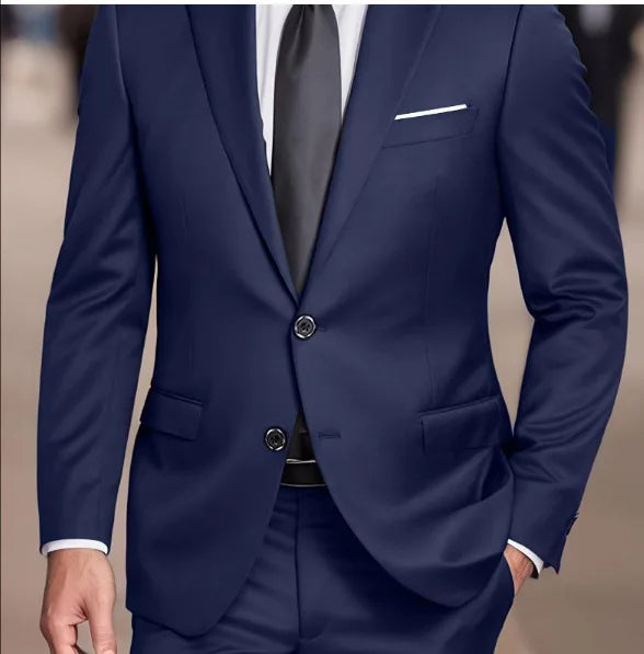 AMEHE Men’s Slim 2-Piece Formal Suit – Spring to Winter
